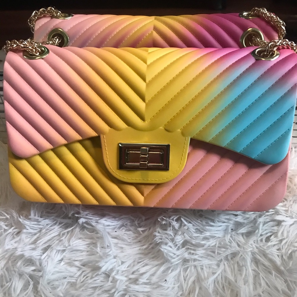 Light Pink Medium Diamond Jelly Purse💕